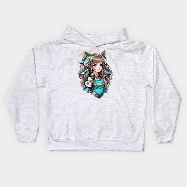 Cetus Reverie: Ethereal Anime Character Art Kids Hoodie by artbydikidwipurnama